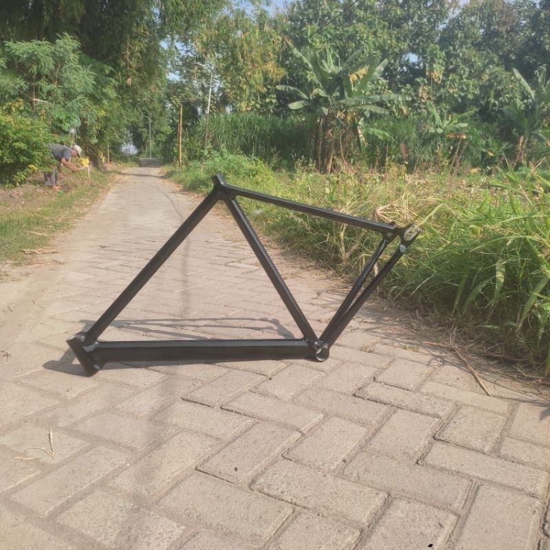 frame fixie hitam polos custom steel