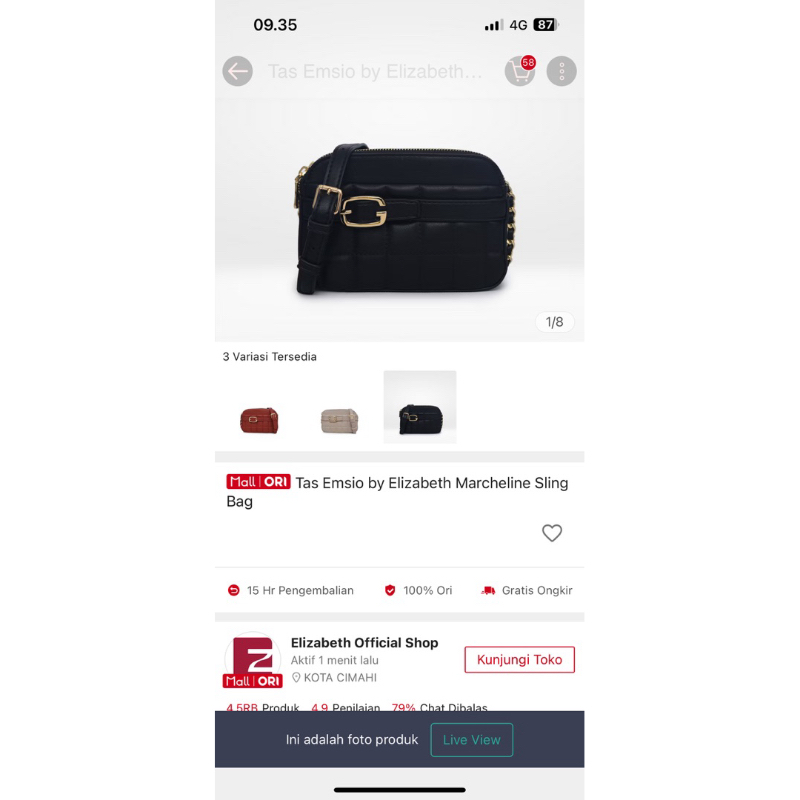 Tas Elizabeth 100% ORI