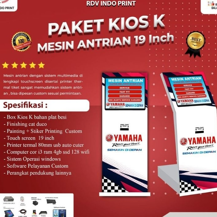 Mesin ANtrian Kios K Software Custom 19 Inch TKDN
