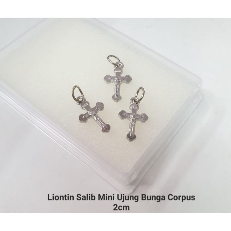 Liontin Salib Mini 2cm Bahan Kalung Gelang Bandul