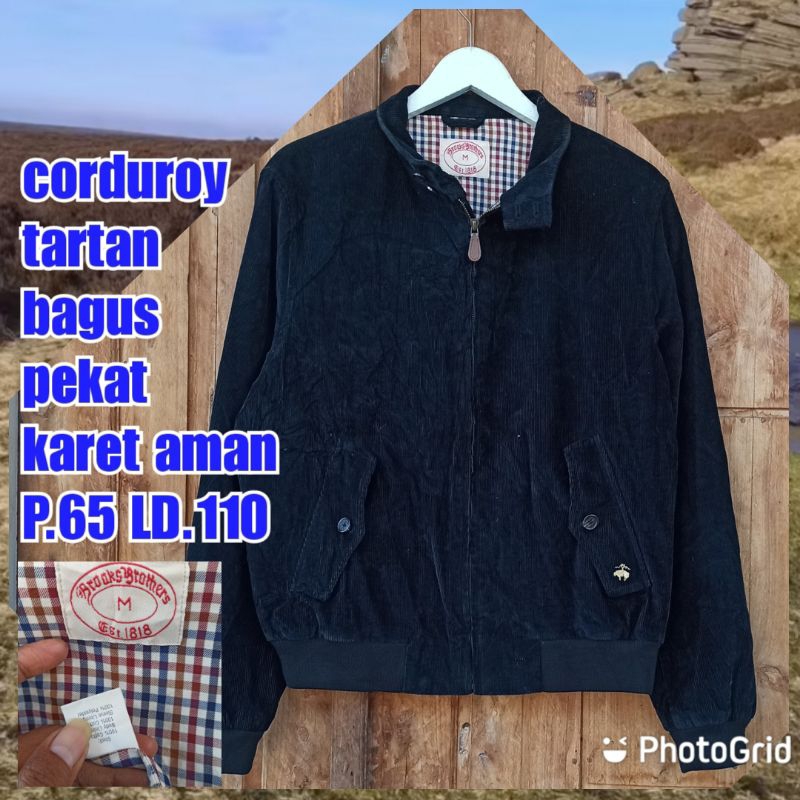 jaket work kerja casual formal bomber Harrington brooks brothers corduroy tartan
