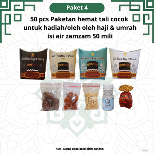 

paketan hemat coklat turki tali 50 pcs untuk oleh oleh haji dan umroh (isi air zamzam 50 ml)