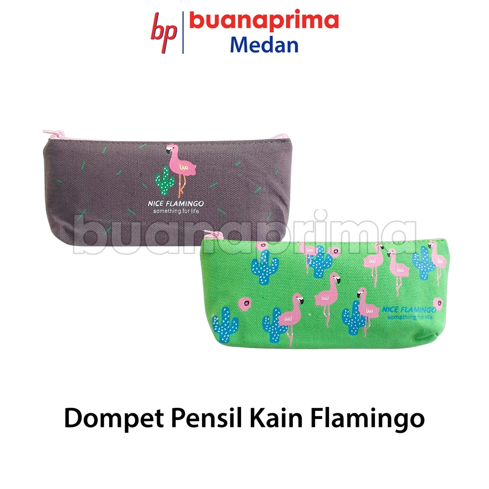 

DOMPET PENSIL FLAMINGO Tempat Pensil Kain Resleting Tebal Pencil Case