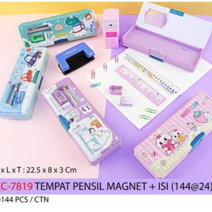 

(12 Pcs) Kotak Pensil Magnet + Isi CC-7819