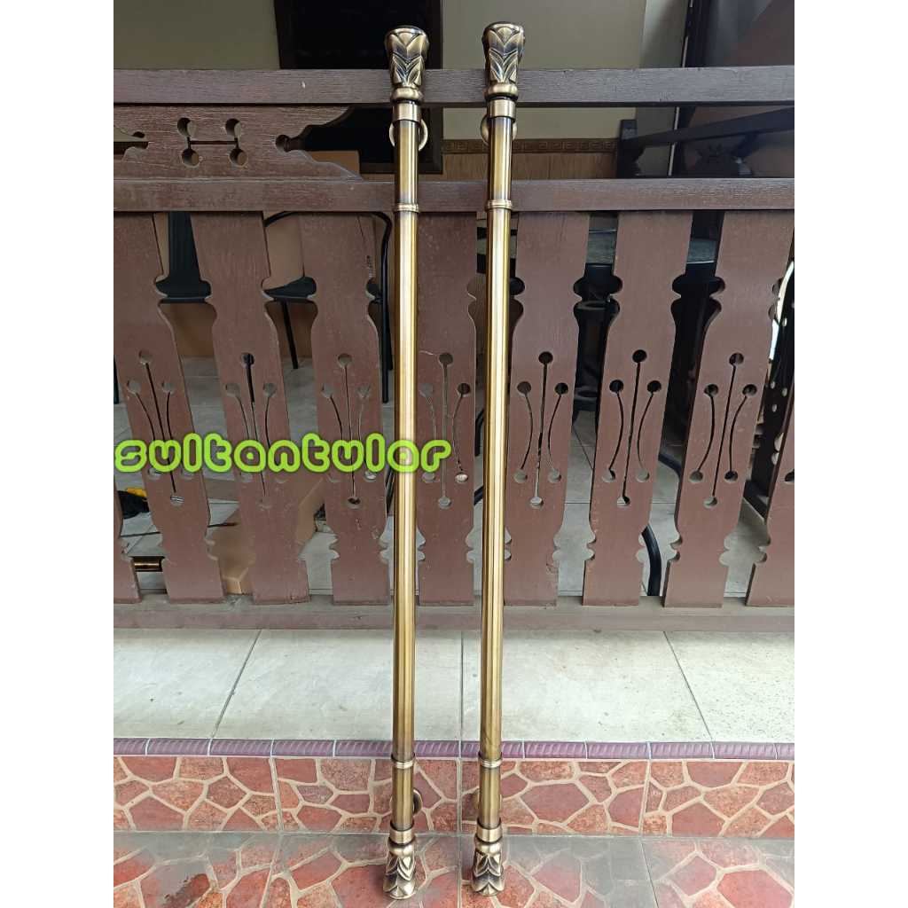 Handle Pintu Rumah Kuningan Motif Nanas Antik 100 Cm