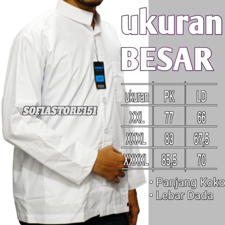 55 siap kirim BAJU KOKO AMMU UKURAN BESAR  KOKO JUMBO  KOKO AMMU XXL XXXL XXXXL