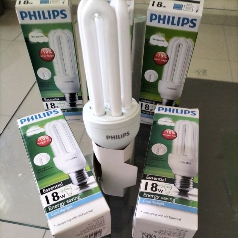 LAMPU PHILIPS ESSENTIAL 18WATT.LAMPU PUTIH TERANG,HEMAT ENERGI.ASLI./ORIGINAL
