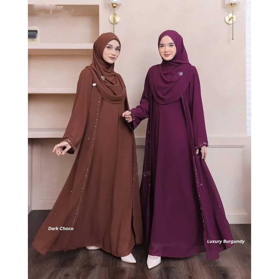 ABAYA PREMIUM MAHREEN ABAYA HITAM POLOS ELEGAN TERBARU
