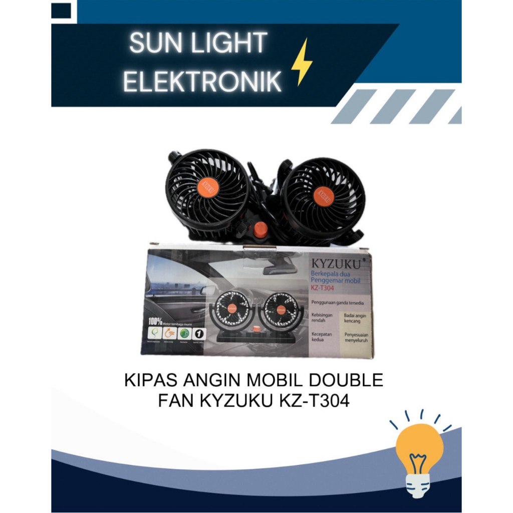 KIPAS ANGIN MOBIL DOUBLE FAN KYZUKU KZ-T304