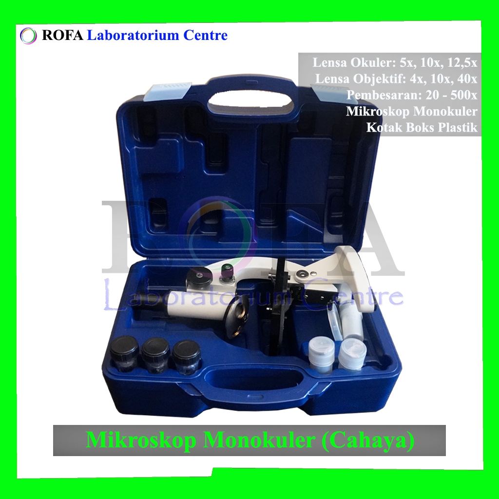 Mikroskop Cahaya / Mikroskop Monokuler / Mikroskop Siswa Pembesaran 40x - 500x
