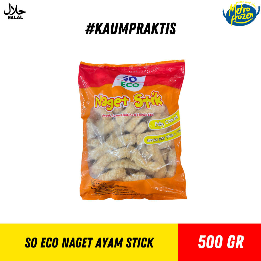 

SO ECO Nugget Ayam Pipih & Stik 500gr // Nuget Ayam Stik // Chicken Nugget 500gr