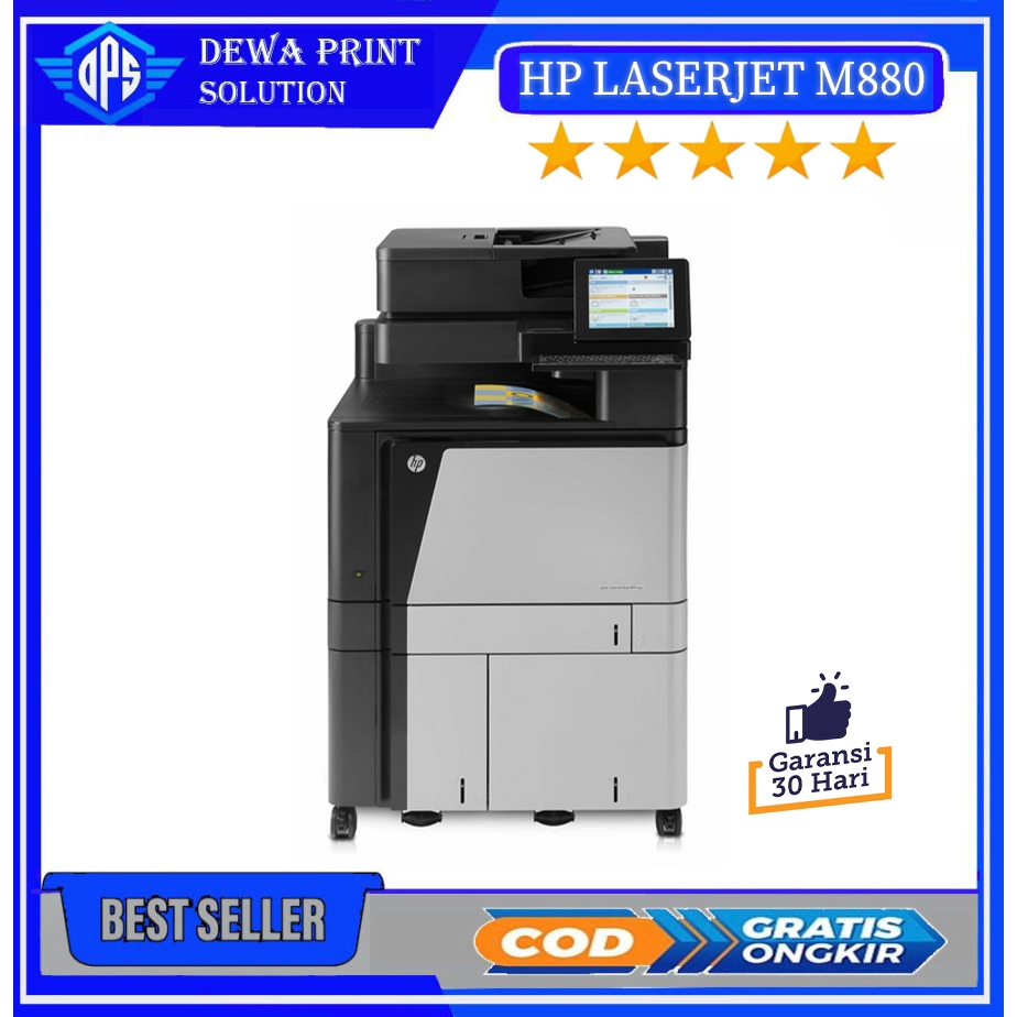 Printer A3 hp LaserJet enterprise m880 multifungsi color kondisi like new
