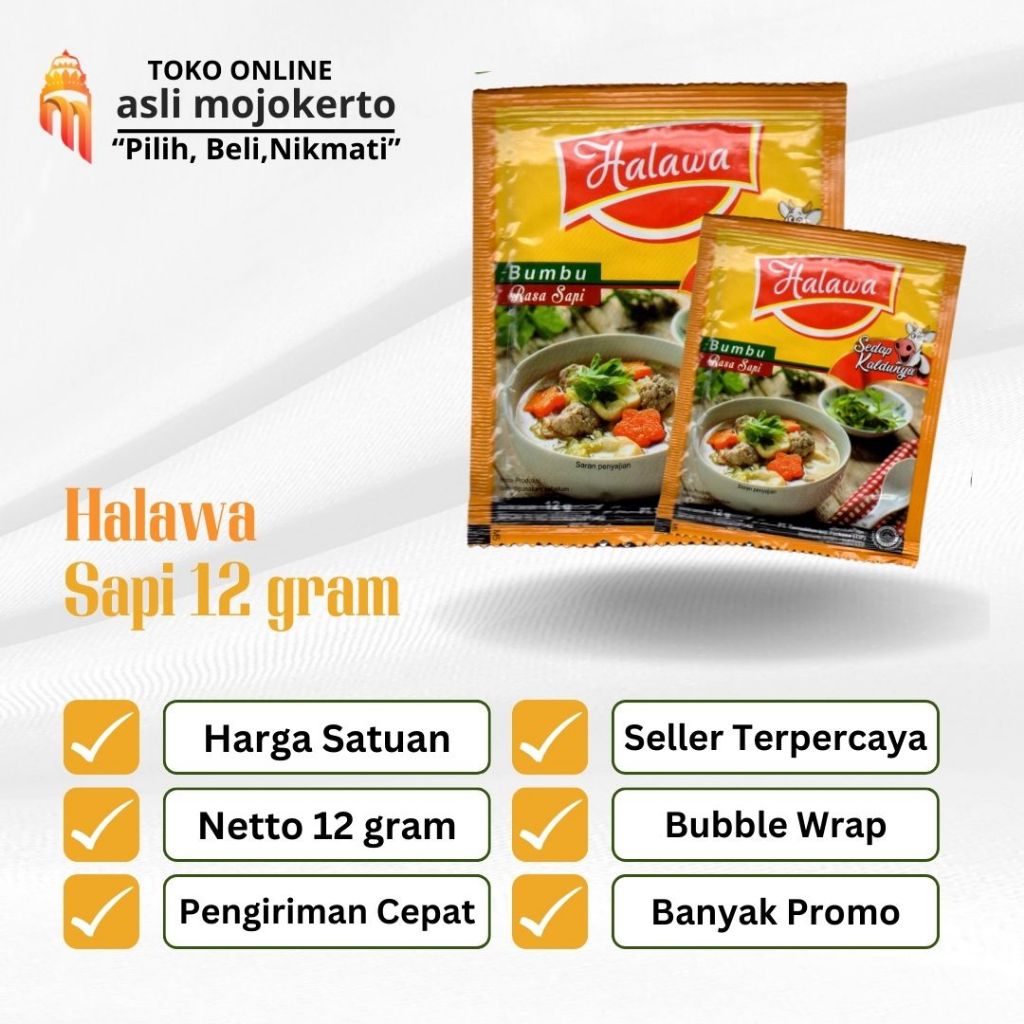 

Bumbu masak halawa 12 gram rasa sapi