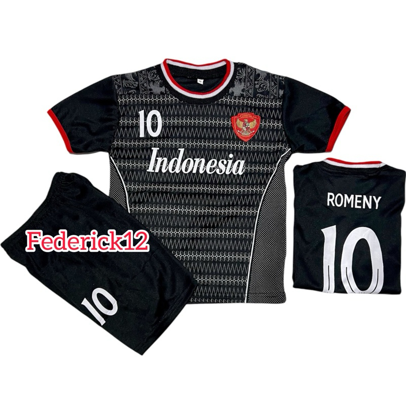 JERSEY BAJU BOLA ANAK TIMNAS INDONESIA HITAM TERBARU/STELAN BAJU BOLA ANAK TIMNAS INDONESIA HITAM TE