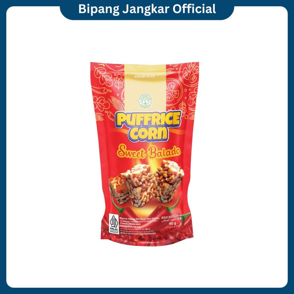 

PUFF RICE CORN SWEET BALADO ISI 15 PCS