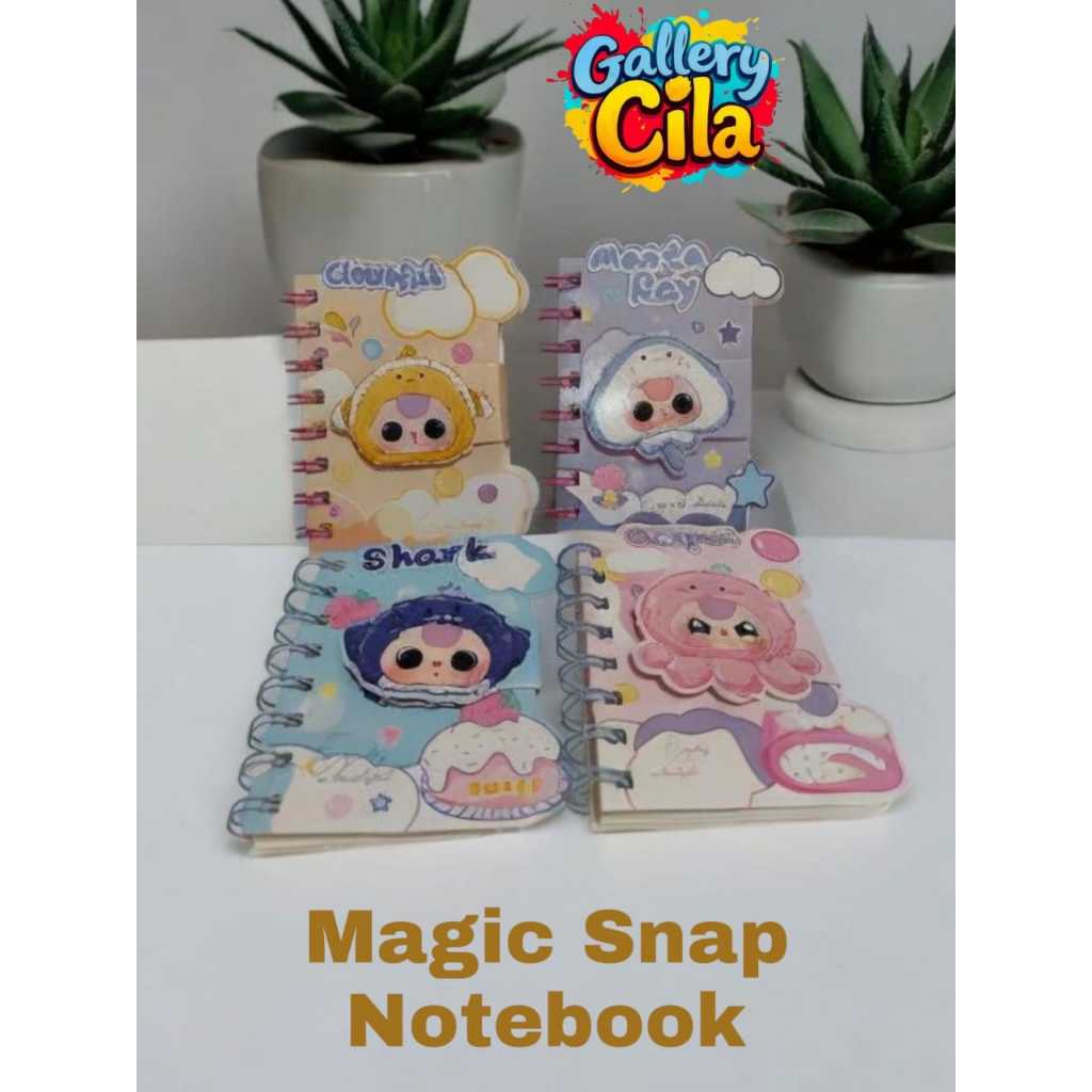 

Magic Snap Notebook/Notebook anak Lucu/Notebook anak Karakter/Notebook anak mini/Notebook anak simple/Notebook anak spiral/ATK/Uk. Panjang 11cm Lebar 9cm