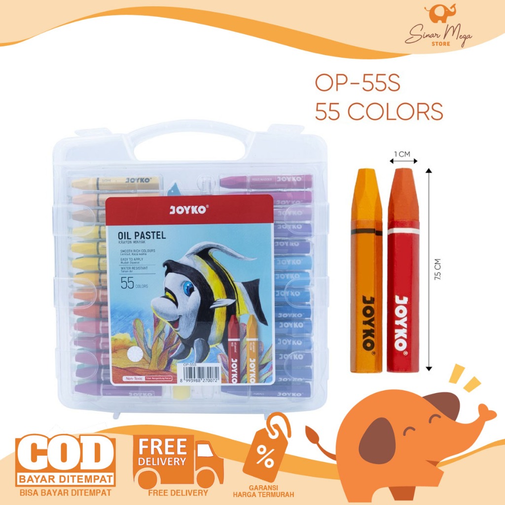 

Joyko Titi Oil Pastel Crayon OP-55S PP / Krayon Minyak 55 Warna Murah Berkualitas