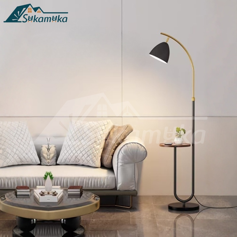 ✨Ready& COD✨Lampu Lantai Berdiri Kamar Tidur Ruang Tamu Meja penyimpanan lampu lantai 2in1 Modern Mi