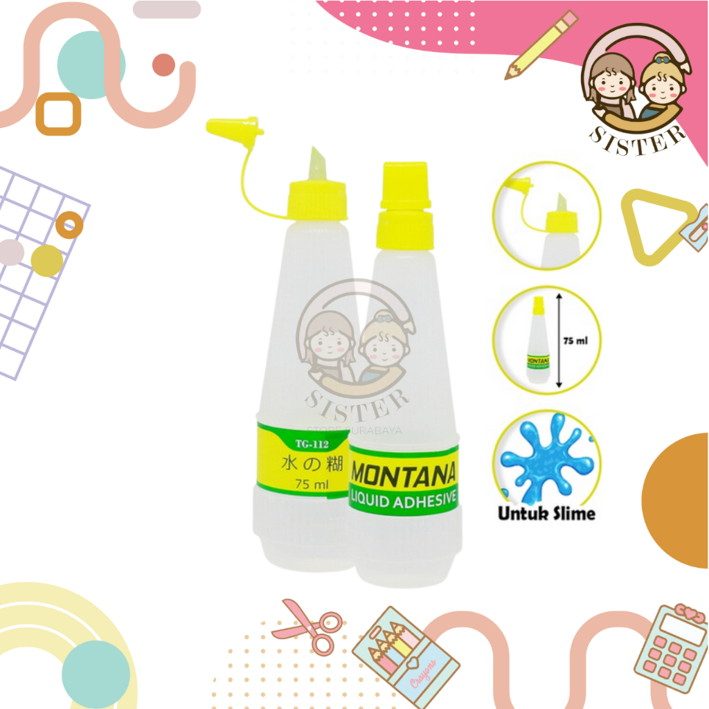 

Lem Cair Povinal 75ml / Lem Kertas Cair Montana /Lem Slime