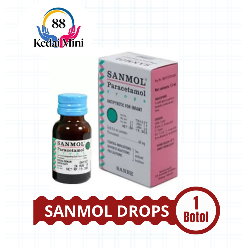 SANMOL Paracetamol Drops 15ML untuk bayi 0 - 2 Tahun