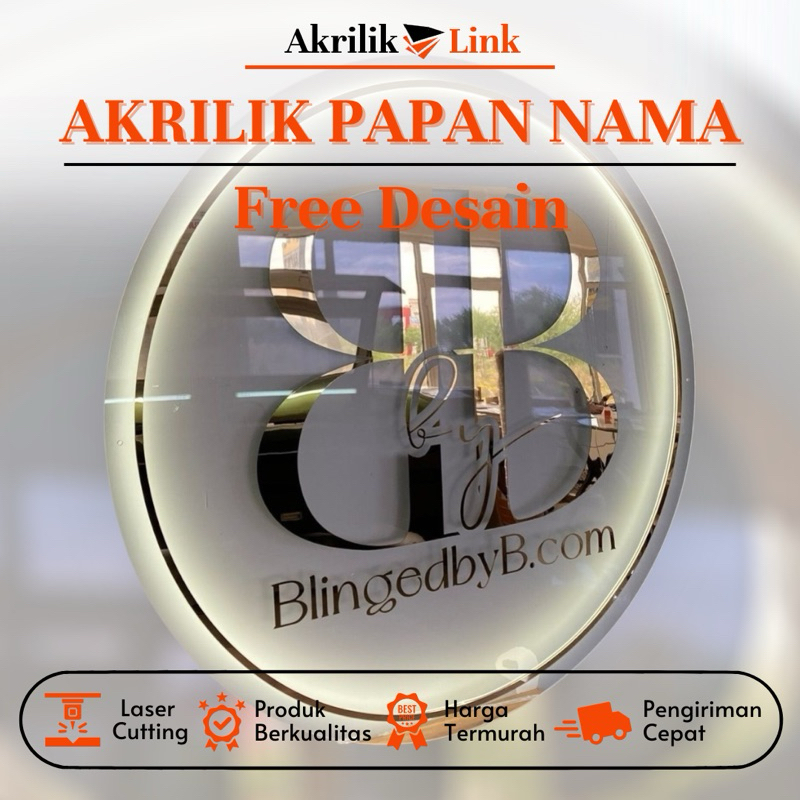 Papan Nama Usaha Akrilik/ Custom Papan Nama Akrilik Sign/ Papan Nama Akrilik
