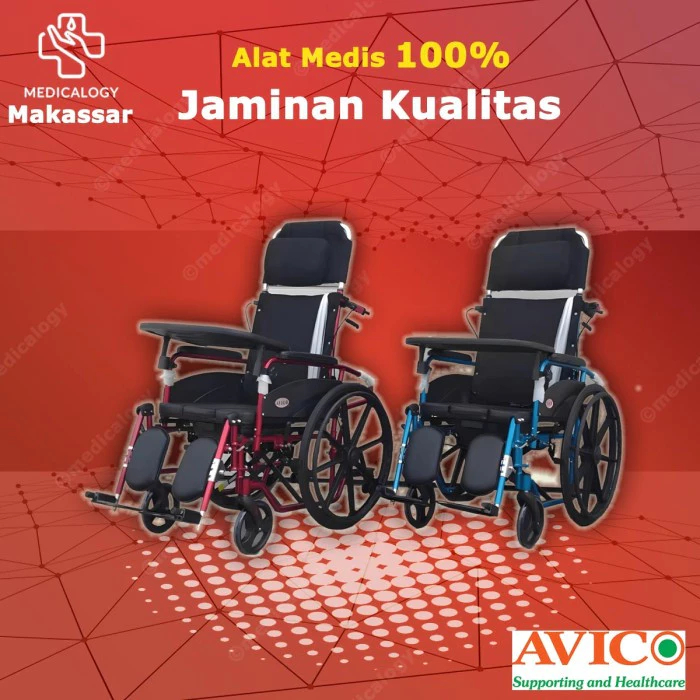 Kursi Roda Avico 5 in 1 Aluminium (Zeus) Warna Merah