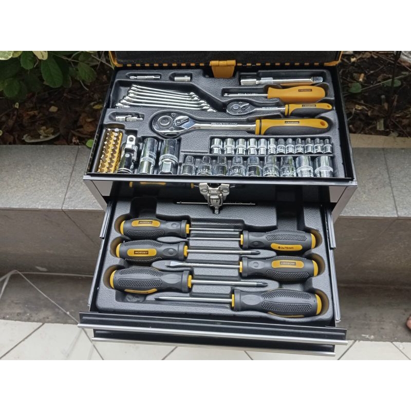 Tool kit set Krisbow 69pcs Tool box 3 susun Krisbow Advance Mechanical best