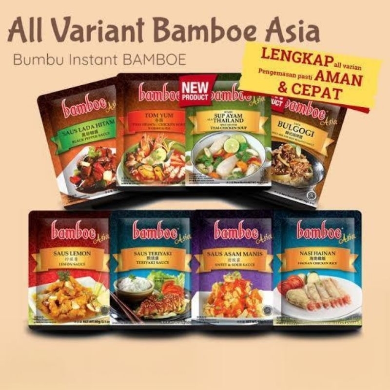 

BAMBOE ASIA BUMBU MASAK INSTAN SEMUA VARIAN
