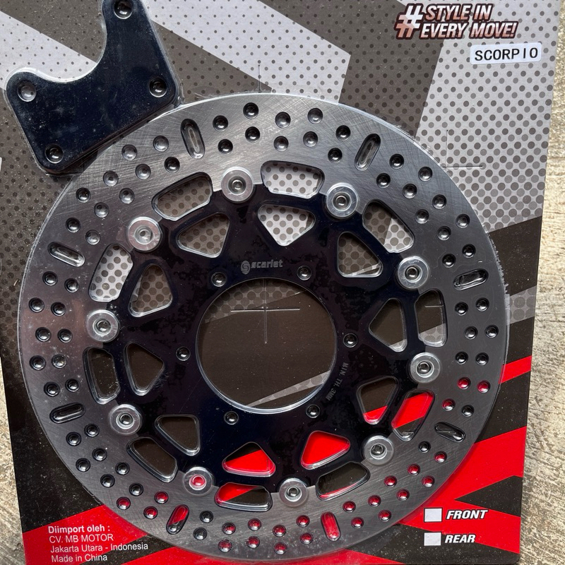 Piringan Scorpio 300mm Disc Scorpio 300mm set breket motif Kembang Piringan Scorpio 300mm model TDR