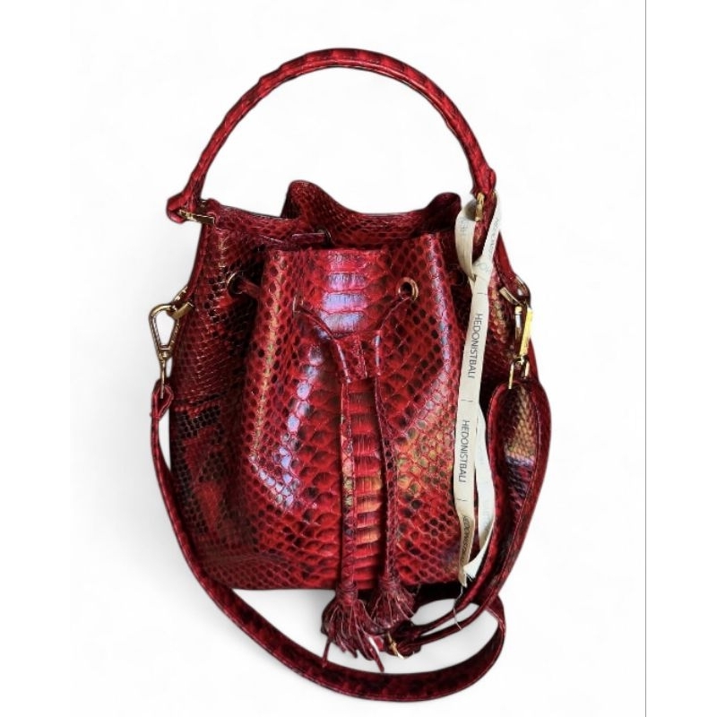 Tas wanita Kulit Ular Asli Model Serut