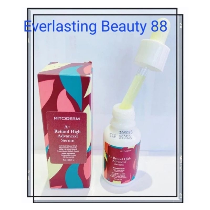 Kitoderm A + Retinol High Advance Serum - pencerah pemutih pelembab kulit / anti aging / flek / noda