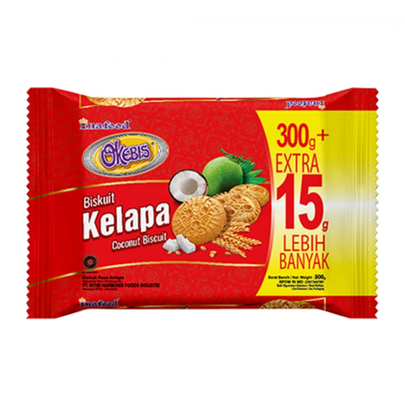 

Okebis Biskuit Kelapa 300gr EXTRA+15gr lebih banyak (1 PCS) - Inafood