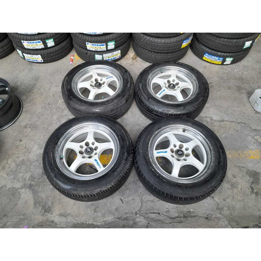 VELG MOBIL RACING WORK RING 15 LEBAR 7 ET35 PCD 4X100, 4X114 ACHILLES 195/60R15 AVANZA XENIA LIVINA 