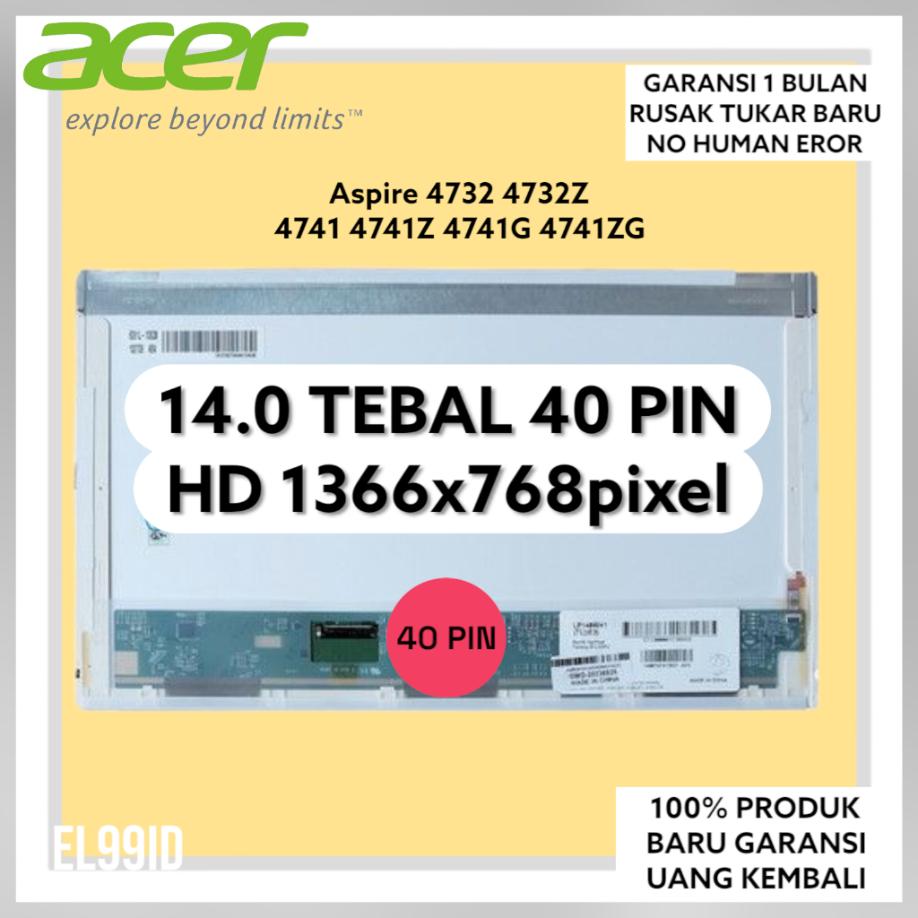 LCD LED Acer Aspire 4732 4732Z 4741 4741Z 4741G 4741ZG