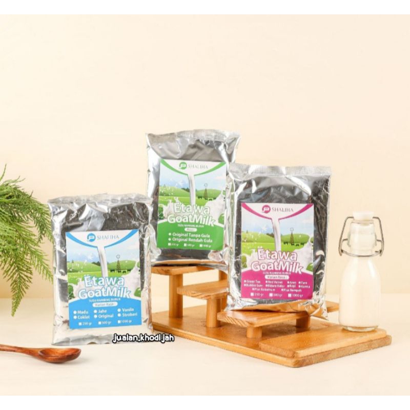 

20 Varian Rasa Susu Kambing Shaliha - Kemasan 250gr Susu Kambing Shaliha - Etawa Goatmilk - Susu Kambing Pilihan Keluarga Sehat