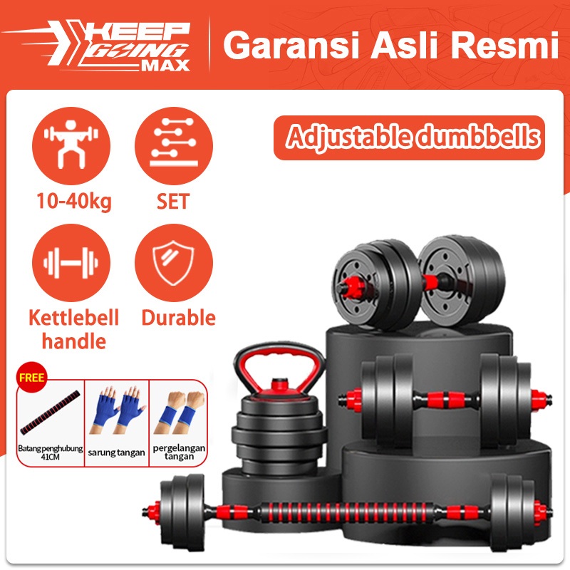 Keep Going Max Dumbbell PVC 20KG / Dumbell Barbell set 20KG  dumbel perlindungan lingkungan/Peralata