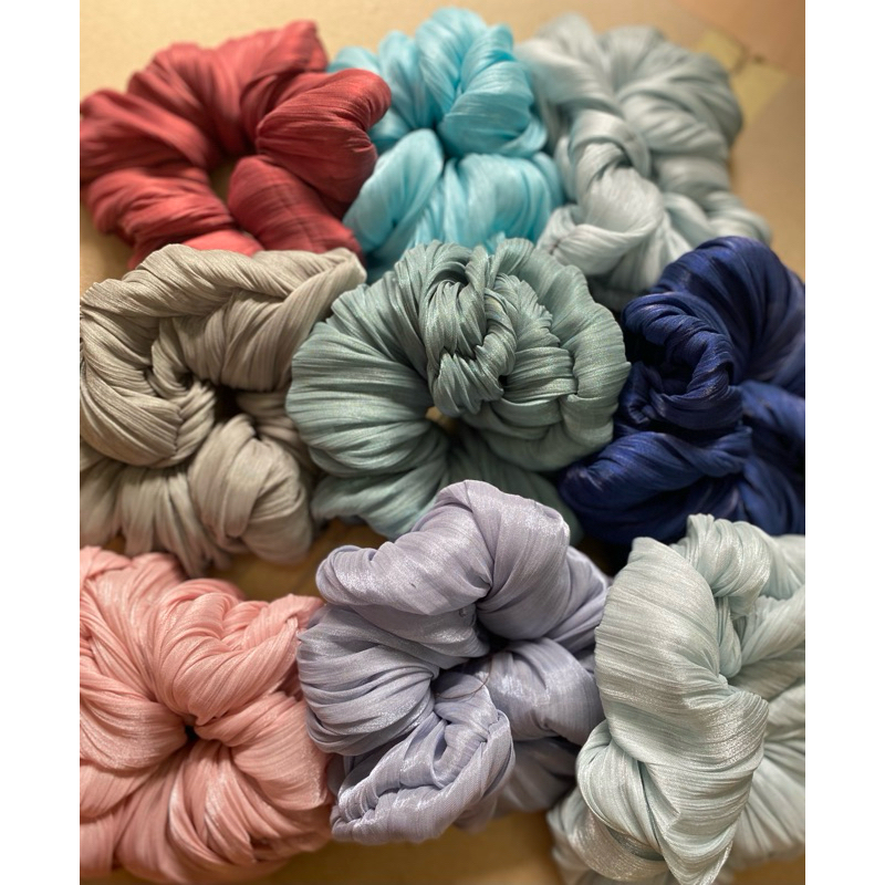 Scrunchie Shimer Isi 1 Lusin / Ikat Rambut Shimer Grosir / Scrunchie Murah Grosir