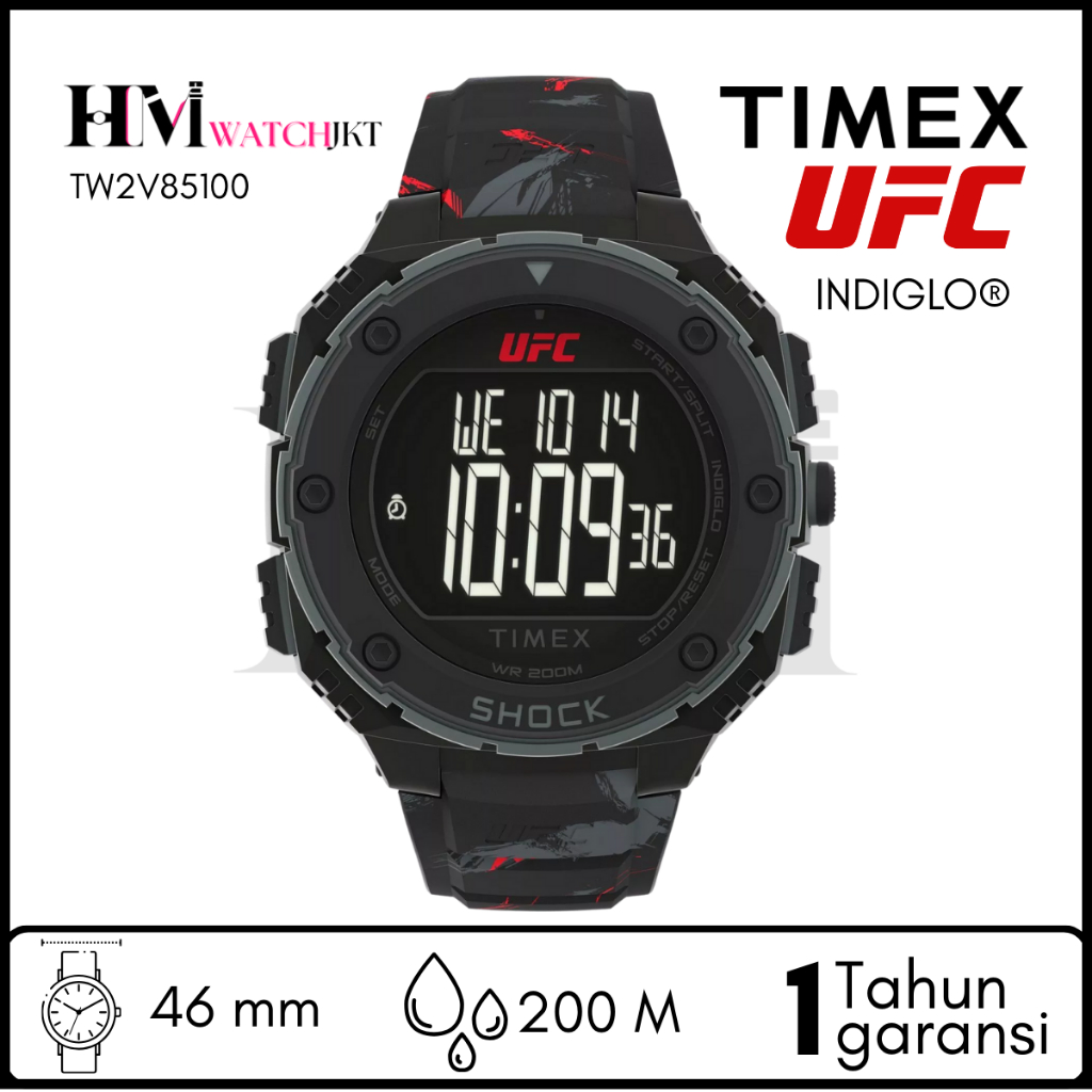 TIMEX TW2V85100 UFC Shock XL Fight Week Jam Tangan Pria Original Digital Antiair