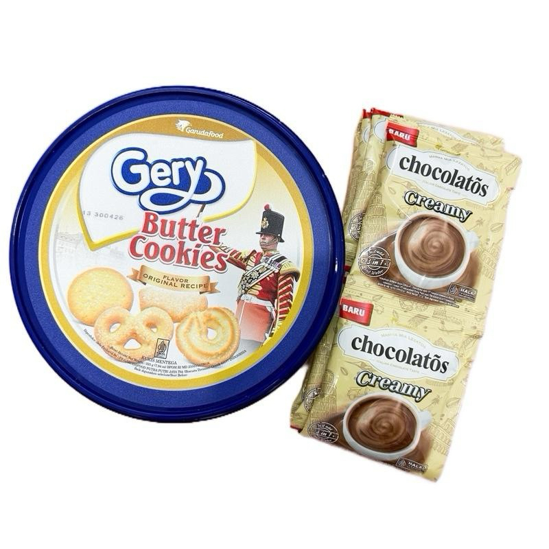 

PAKET CEMILAN SORE (Gery buttercookies 225gr + 10 chocolatos drink creamy) Murah Coklat