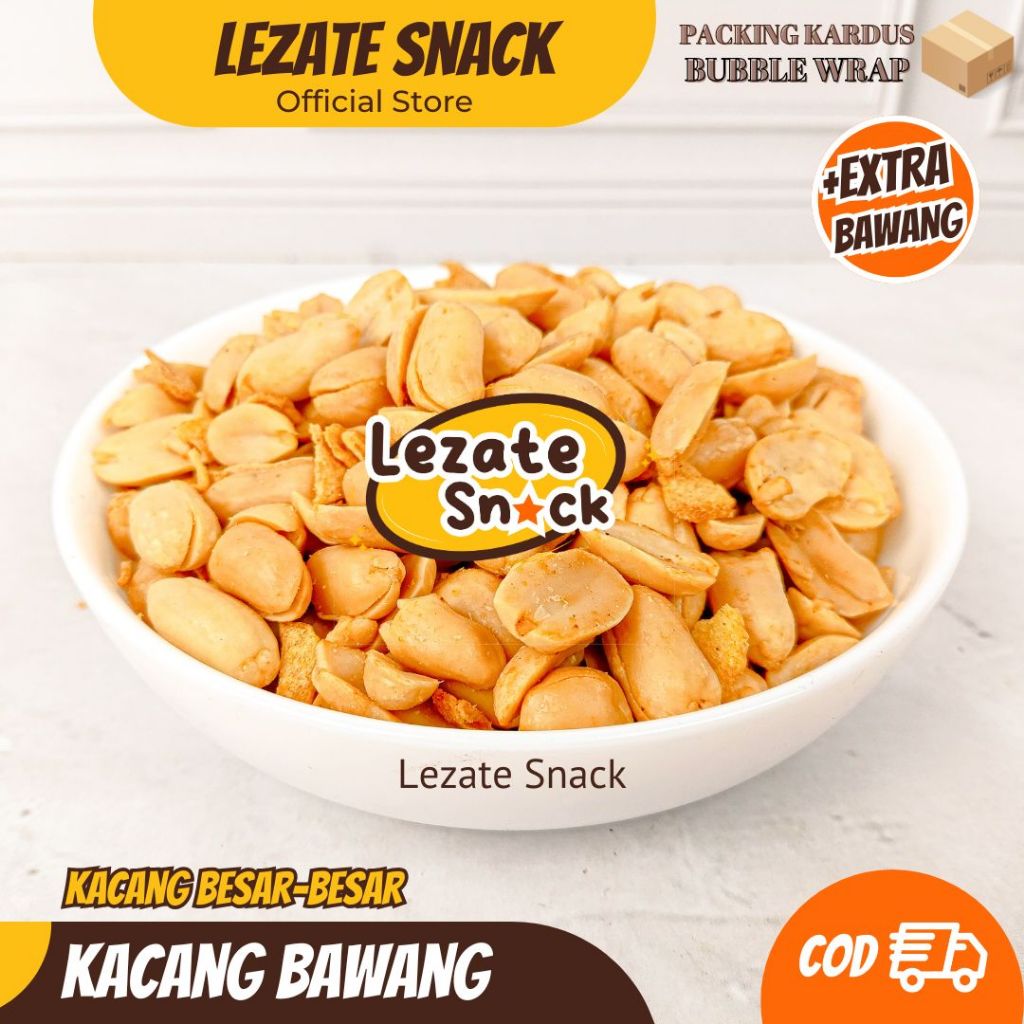 

Kacang Bawang Goreng 200GR Kualitas Premium Extra Bawang Kacang Bawang Besar Utuh Gurih Kacang Bali Ashoka Asin Murah Enak Renyah LEZATE Snack