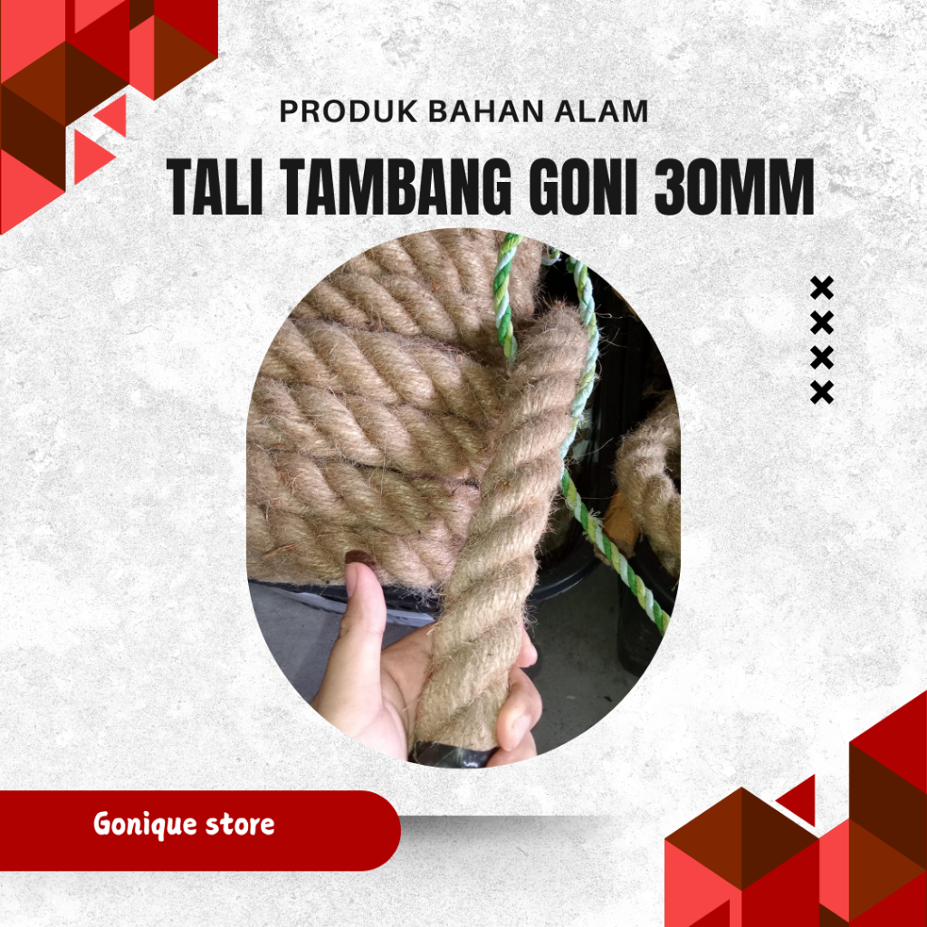 Tambang Goni 30mm panjang meteran tali ikat ternak tali jangkar kapal tambang goni besar