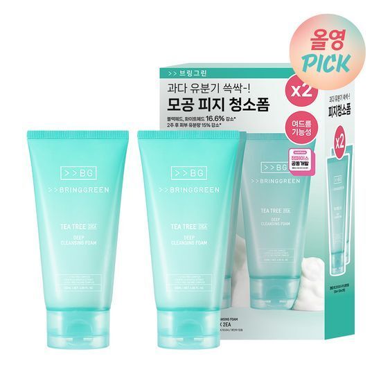 BRING GREEN Tea Tree Cica Deep Cleansing Foam 120ml | BRINGGREEN