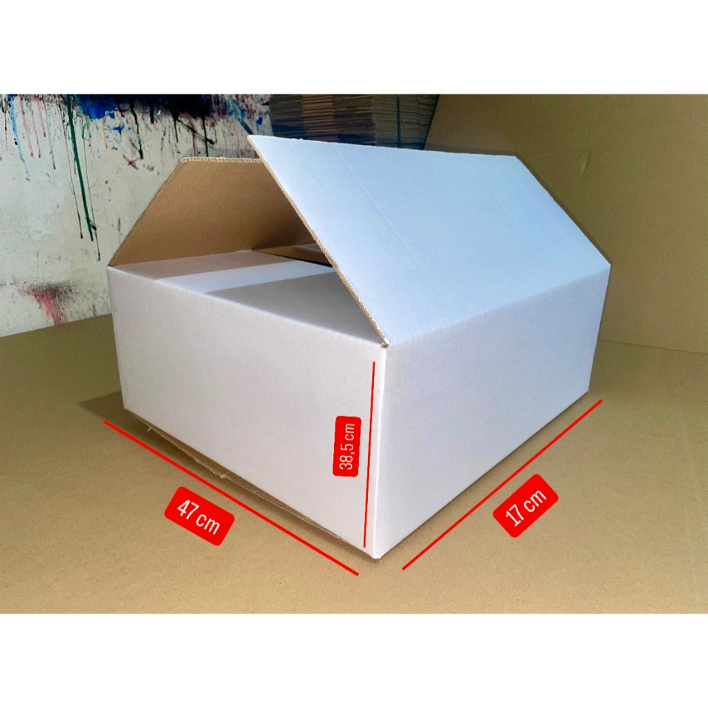 

Karton box 47x38,5x17 cm white kraft
