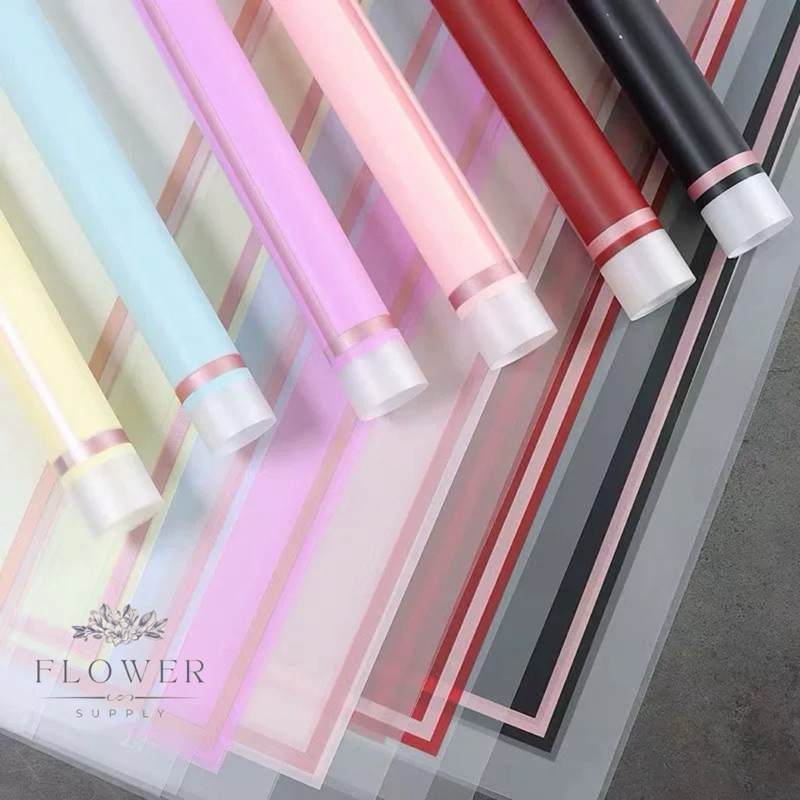 

FLOWERSUPPLY - (5 LEMBAR) FLOWER WRAPPING PAPER VARIAN LIST GOLD FRAME TRANSPARAN KERTAS BUKET FLORIST KERTAS KADO FRAME LIS GOLD