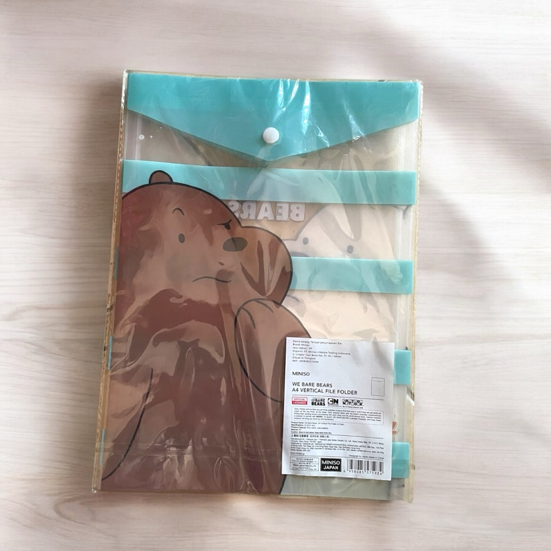 

MINISO WE BARE BEARS FILE FOLDER VERTICAL A4 MAP WBB