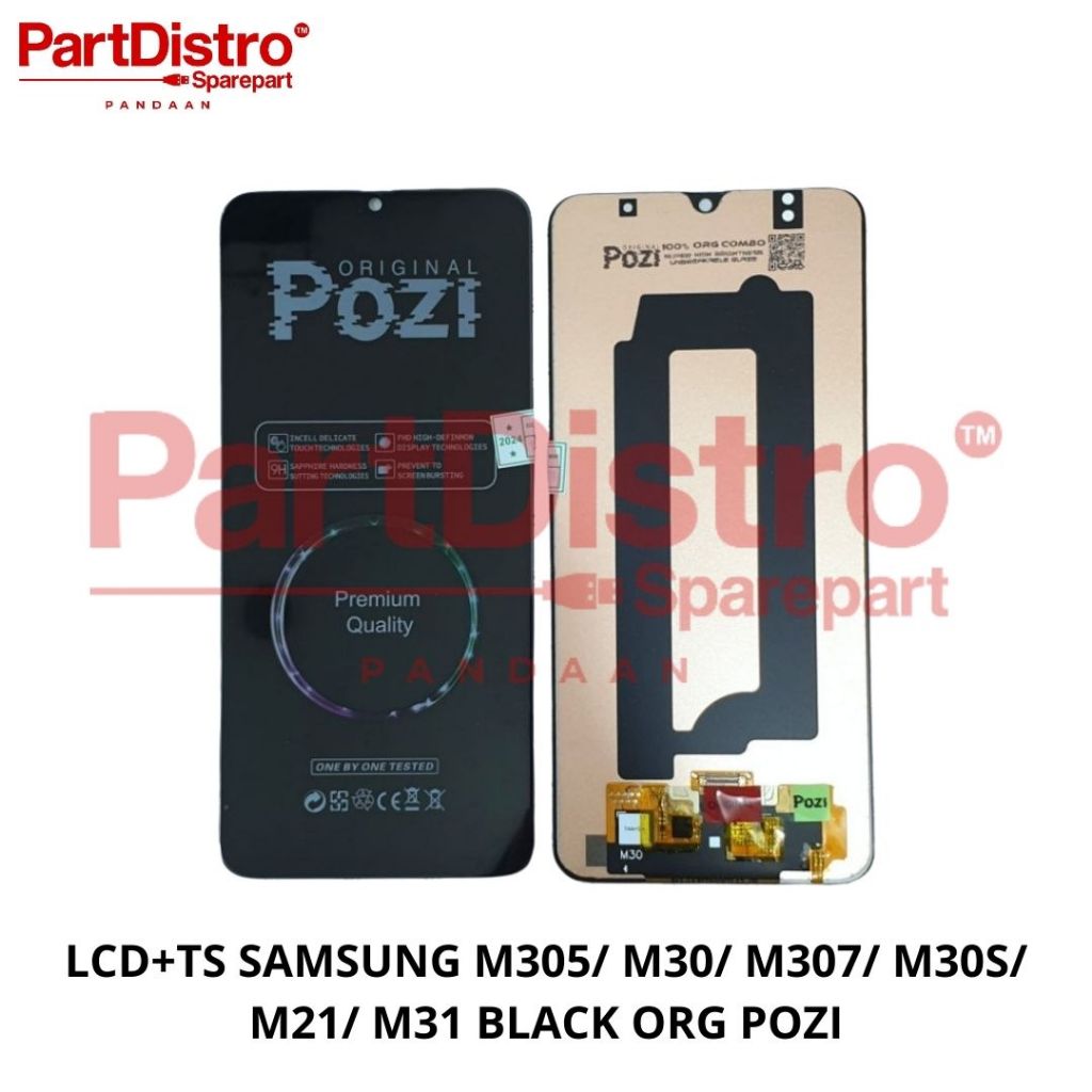 LCD+TS Kompatibel Untuk SAMSUNG M305/ M30/ M307/ M30S/ M21/ M31 BLACK ORG POZI