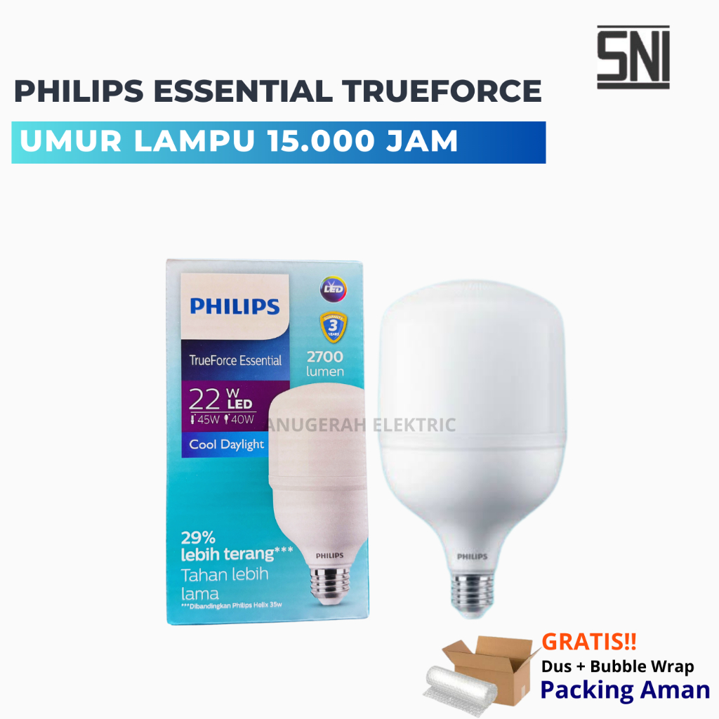 Banana Sport Philips Led Essential Trueforce Original 18W 22W 30Wat 40Watt Lampu Bohlam Capsule