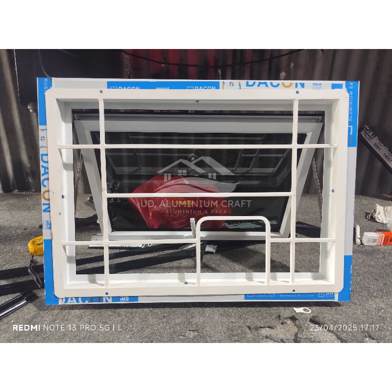 JENDELA ALUMINIUM BOVEN VENTILASI + TERALIS BESI BISA CUSTOM UKURAN [SUDAH TERMASUK PACKING KAYU]