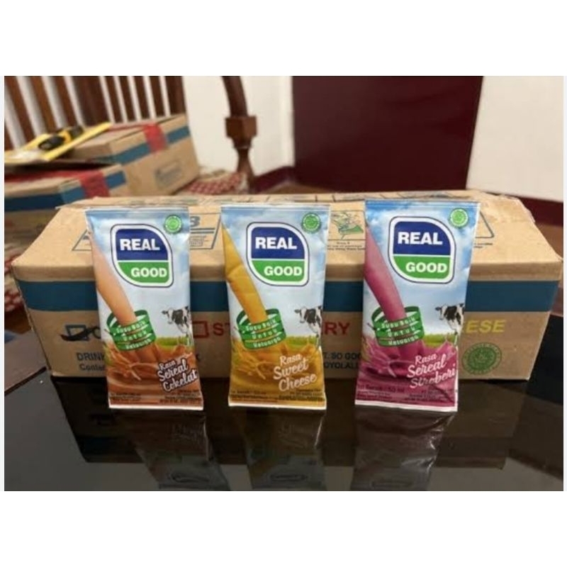

PROMO MURAH [ SUSU UHT REAL GOOD BANTAL 50ml - Dus isi 60pcs ]