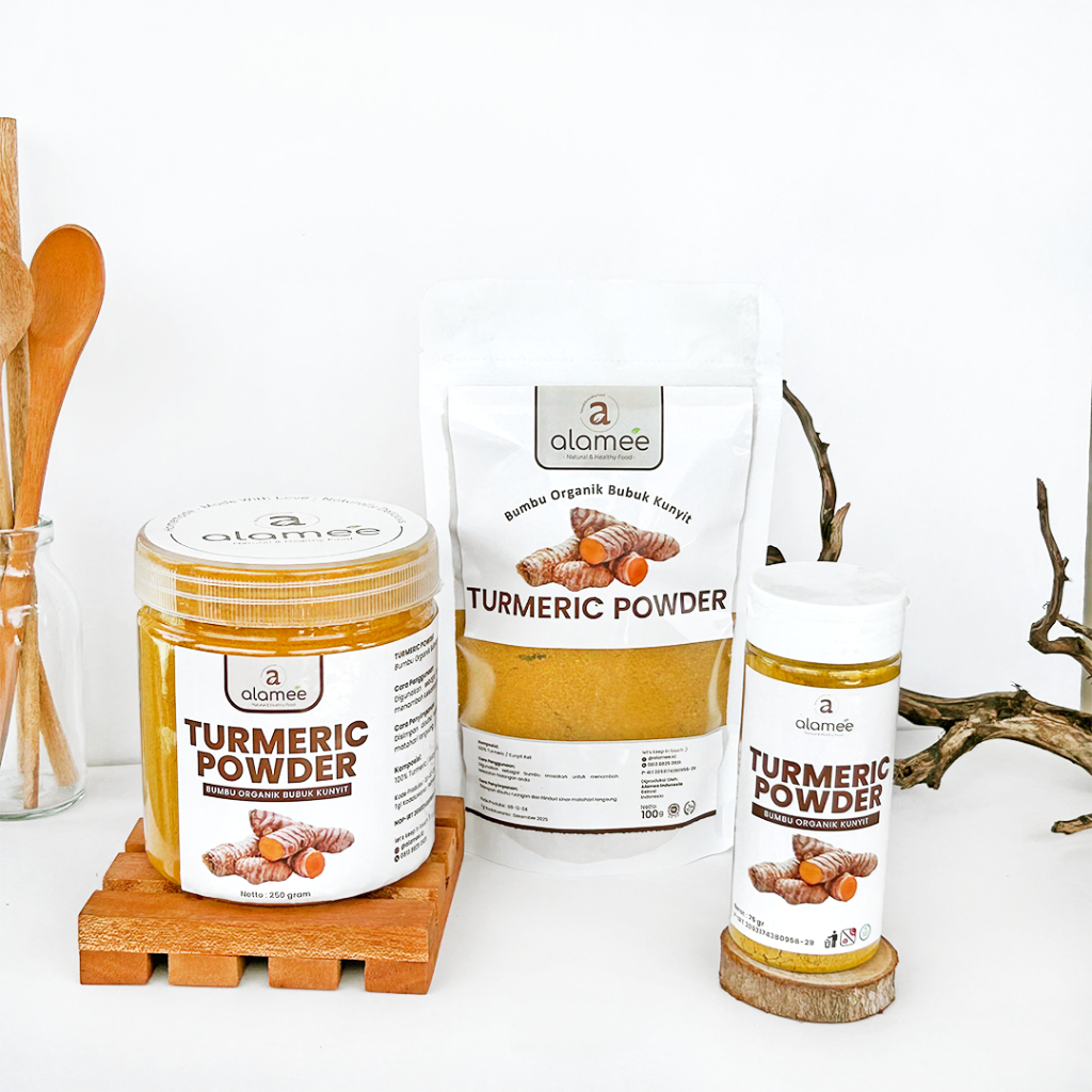

ALAMEE Kunyit Bubuk Turmeric Powder Ground Bumbu Dapur Instan Organik Murni Asli Tanpa Campuran